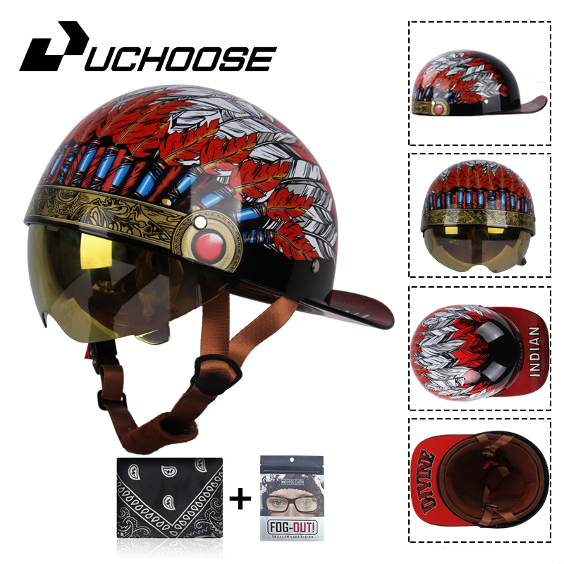 Vintage Open Face Retro Helmet - 2024 Erwachsene offenes Gesicht Sommer Retro
