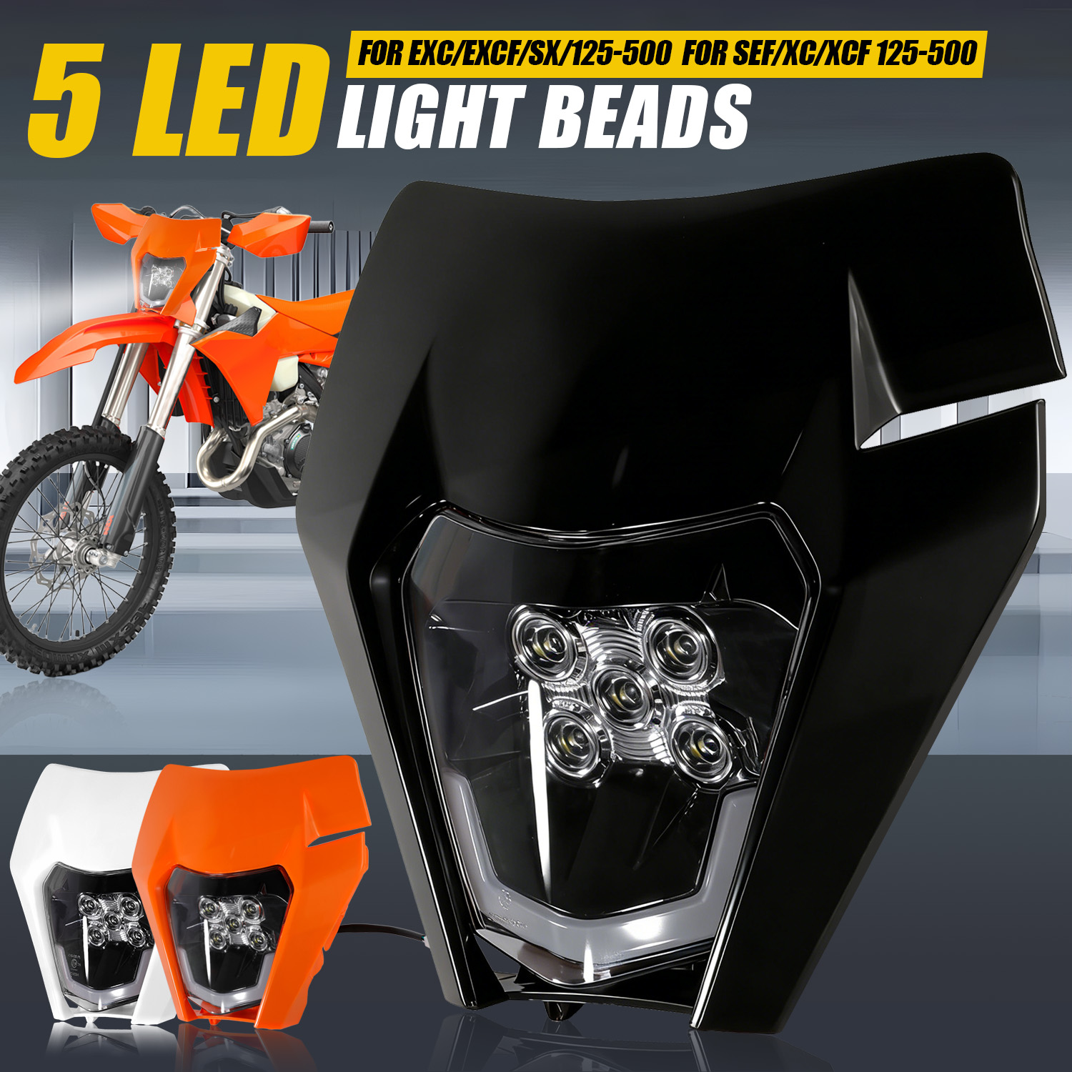 Universal Motorcycle Led Headlight Projector - 5 LED-Scheinwerfer Universal für KTM SX