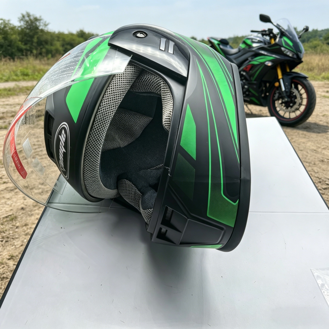 Dual Visor Motorcycle Racing Helmet - Herren-Motorradhelm mit Vollvisier, Doppelvisier, Rennhelm, Beschlagfrei,