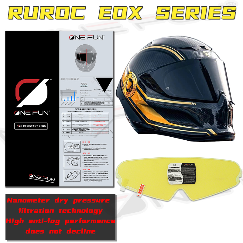 Motorcycle Helmet Anti Fog Pinlock Shield - Motorradhelm Anti-Beschlag-Visier für RUROC ATLAS 3.0