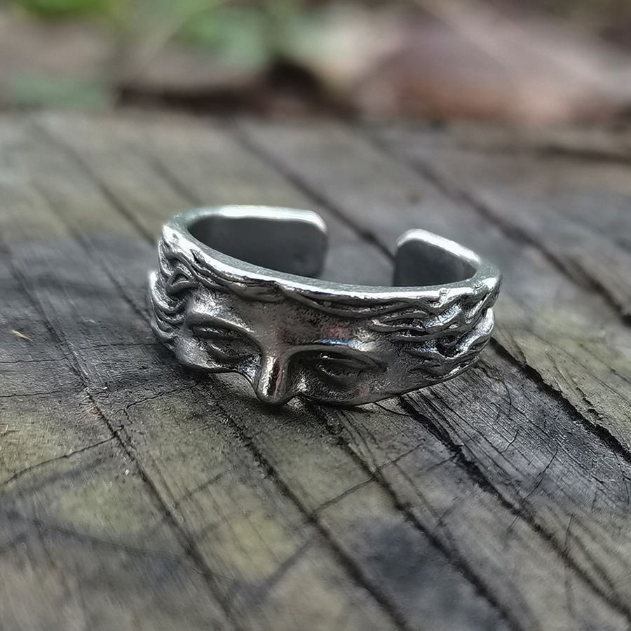 Vintage Open Face Retro Helmet - Kreative Venus Halbmaske Ring für Männer