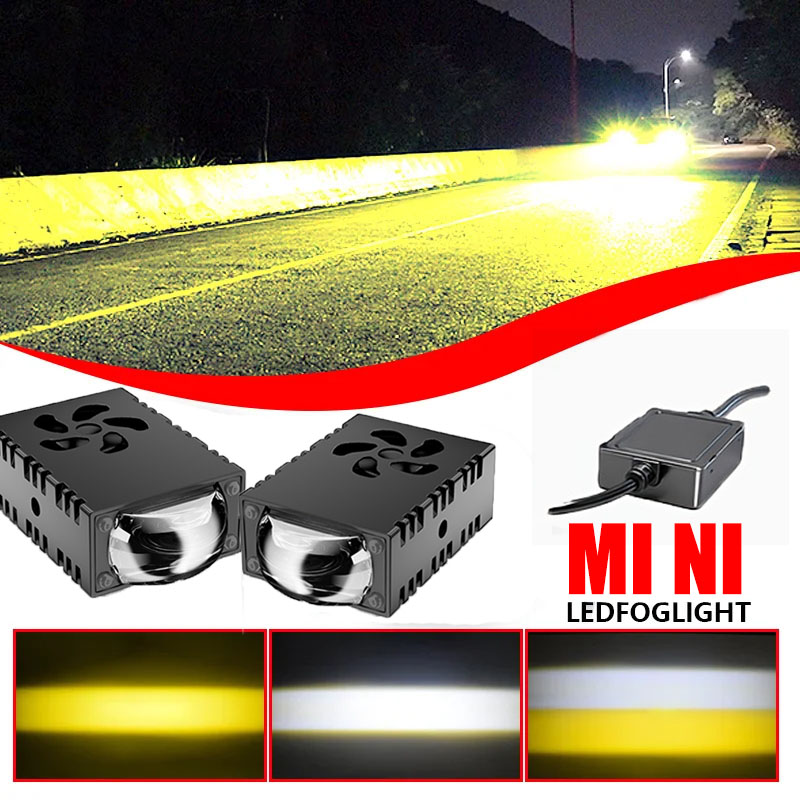 Universal Motorcycle Led Headlight Projector - 1 Stück/2 Stück Mini-LED-Fahrlicht-Projektorlinse, Zusatz-Nebelscheinwerfer, Arbeitsleuchte,