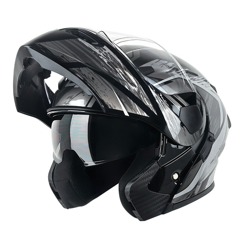 Modular Flip Up Motorcycle Helmet Dot Approved - Modularer Klapphelm mit Doppelvisier, DOT-zertifizierter Sicherheitshelm