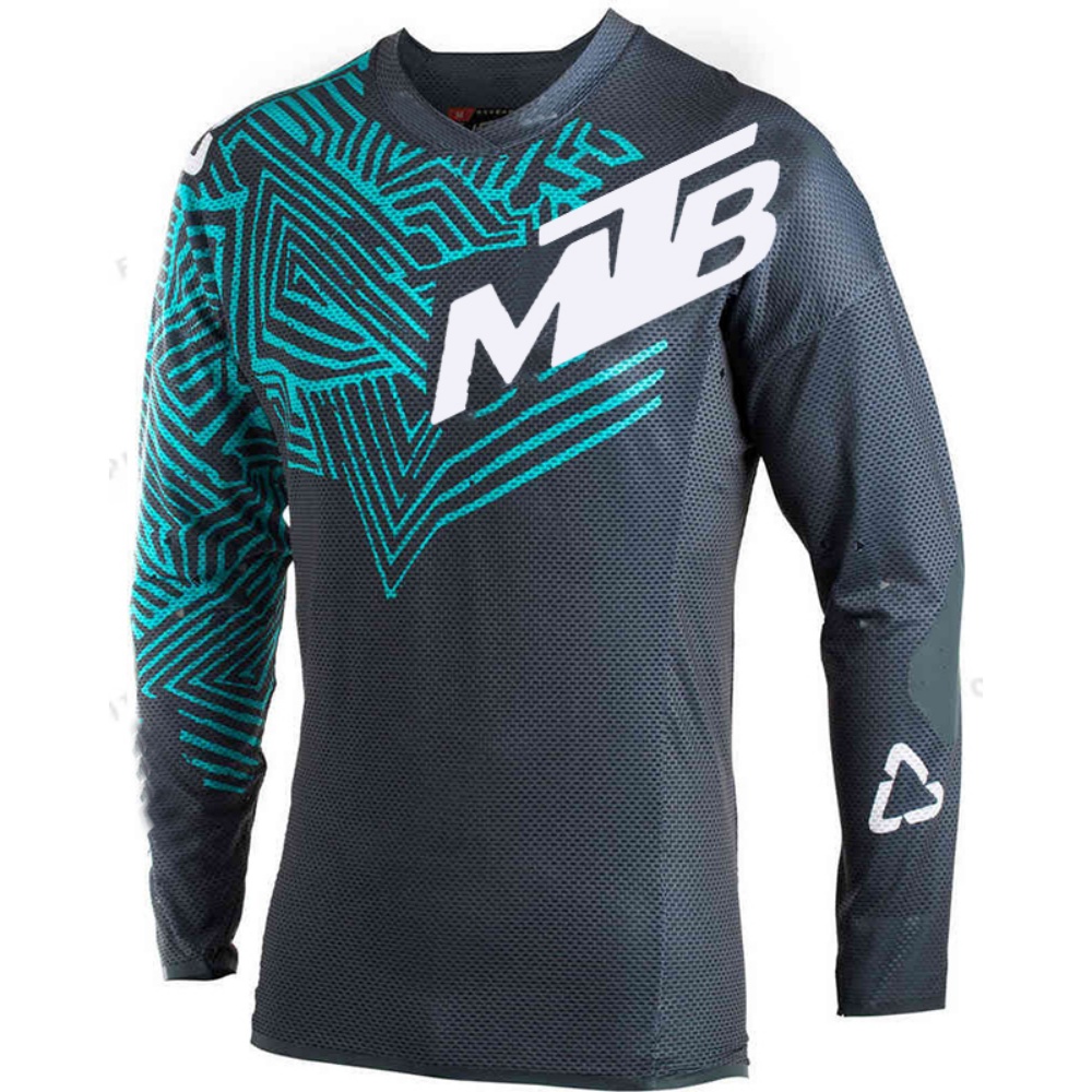 Riding Gear - Outdoor-Radsport Langarm-Oberteil MTB-Druck Atmungsaktives Mesh Mountainbike-Trikot