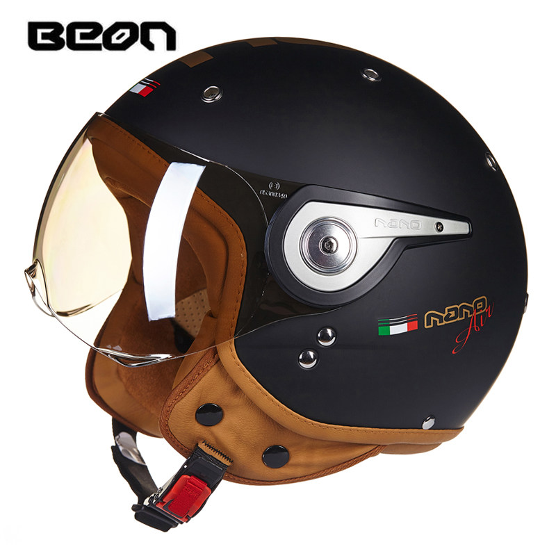 Vintage Open Face Retro Helmet - BEON B-110 Motorradhelm Beon 3/4 Jethelme