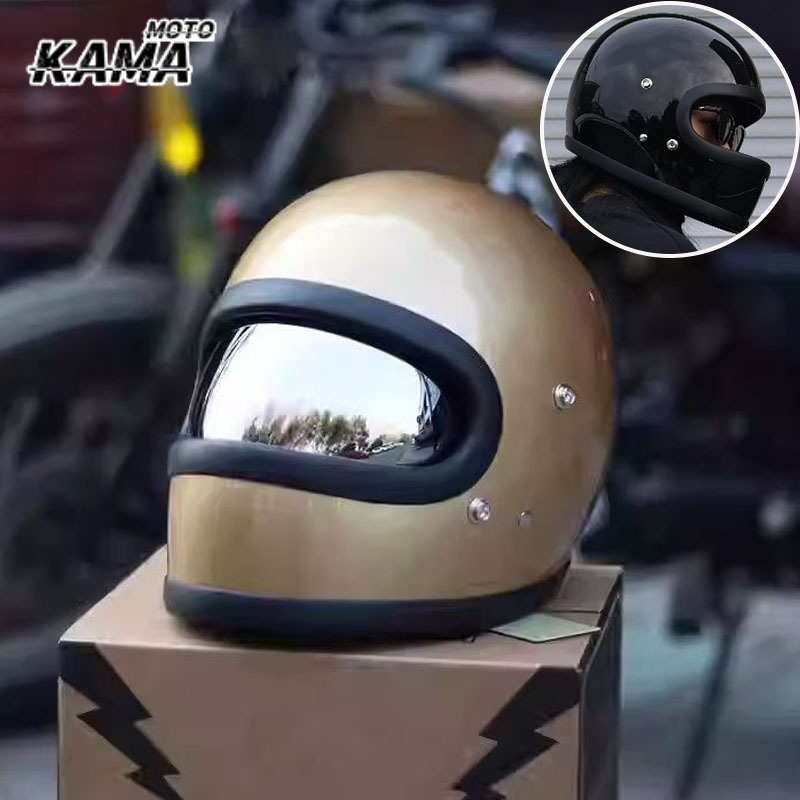 Vintage Open Face Retro Helmet - HOT DOT Zertifizierung Retro Motorrad Helm