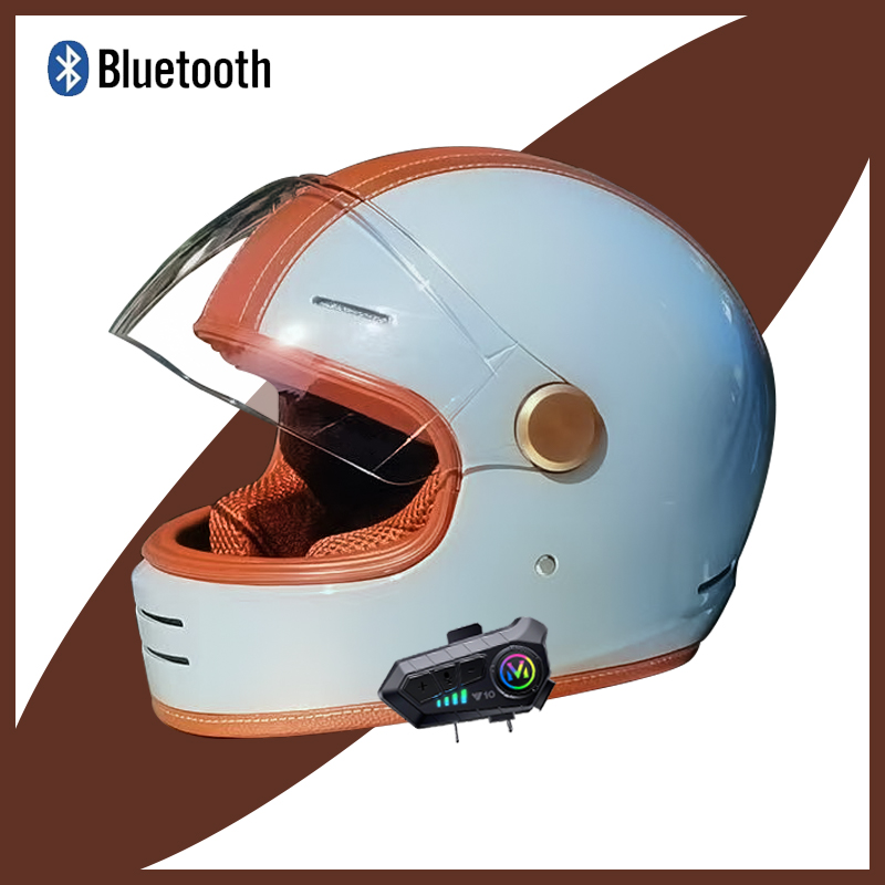 Vintage Open Face Retro Helmet - Vintage Casque Motorradhelm – Retro offenes