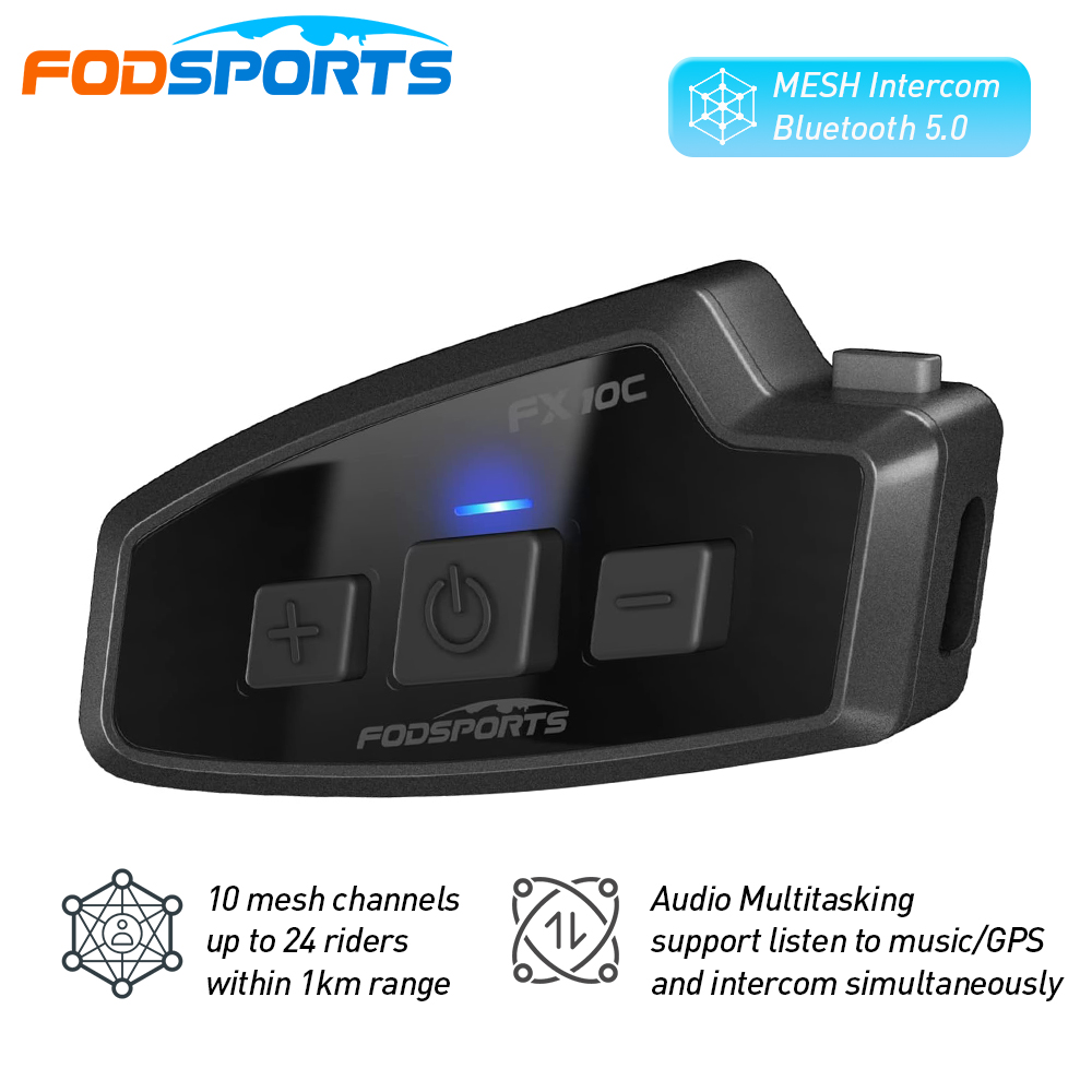 Universal Motorcycle Helmet Intercom Headset - Fodsports FX 10C Motorrad Mesh Intercom