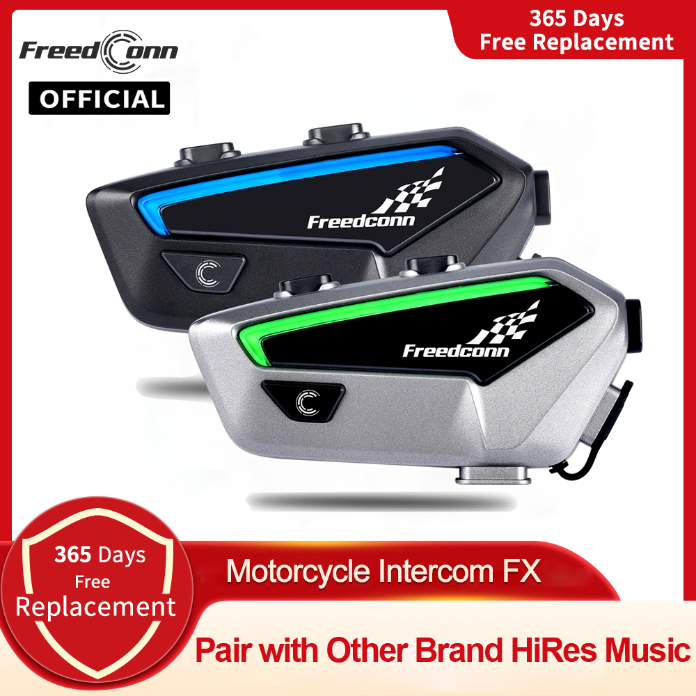 Universal Motorcycle Helmet Intercom Headset - Motorrad-Gegensprechanlage, Bluetooth-Helm-Headset, Freedconn FX 10, Fahrerpaar,