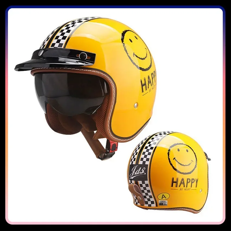 Männer Frauen Open Face Motorr – Vintage Open Face Retro Helmet Bewertung und Preis