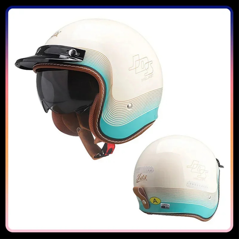 Männer Frauen Open Face Motorr – Vintage Open Face Retro Helmet Bewertung und Preis