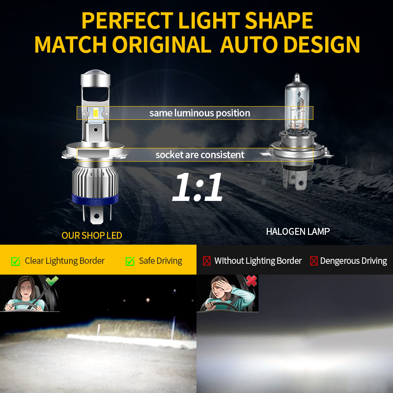 H4 HS1 LED Motorrad Scheinwerf – Universal Motorcycle Led Headlight Projector Bewertung und Preis