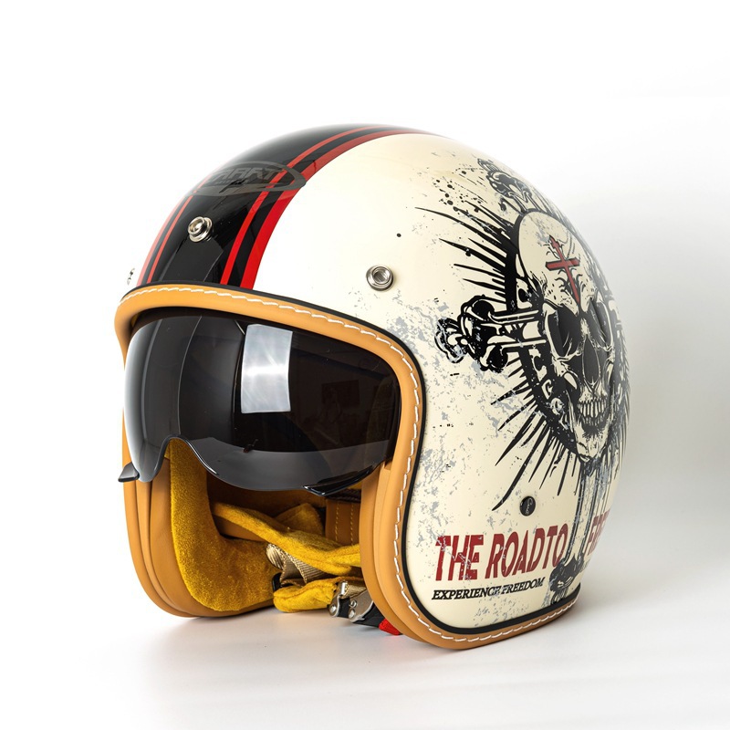 Vintage Open-Face Motorradhelm – Vintage Open Face Retro Helmet Bewertung und Preis