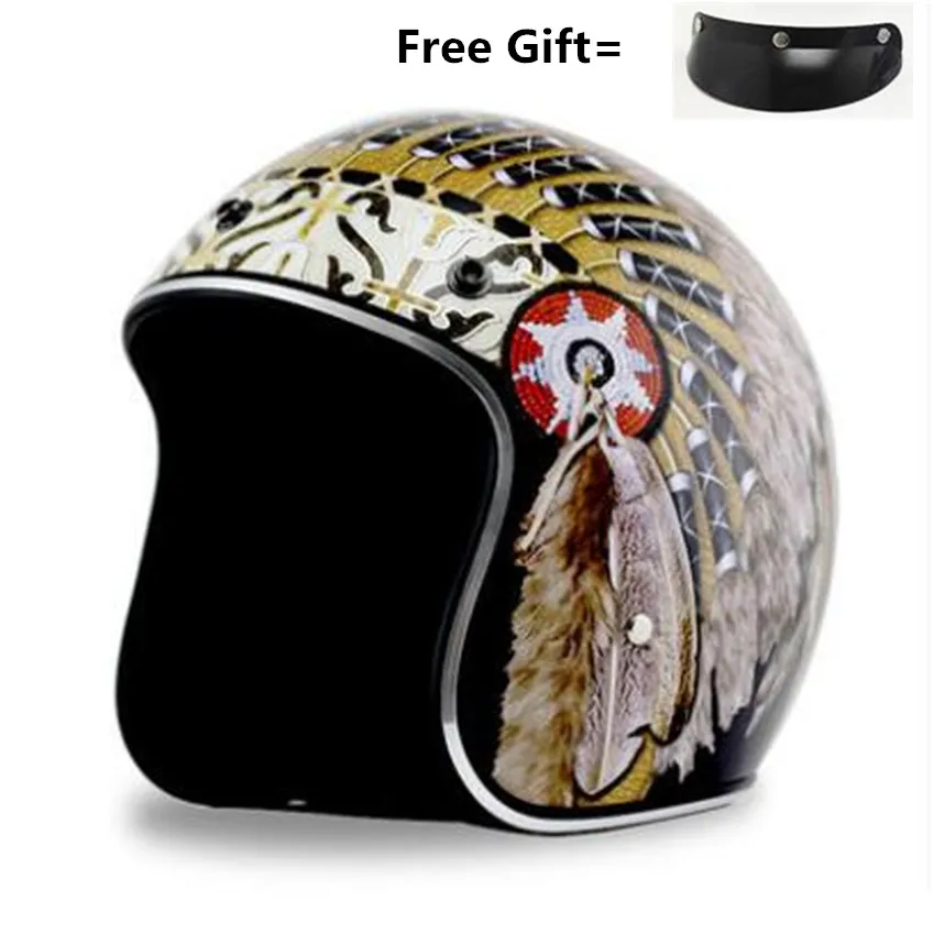 Schwarz Vintage Motorrad Helm  – Vintage Open Face Retro Helmet Bewertung und Preis