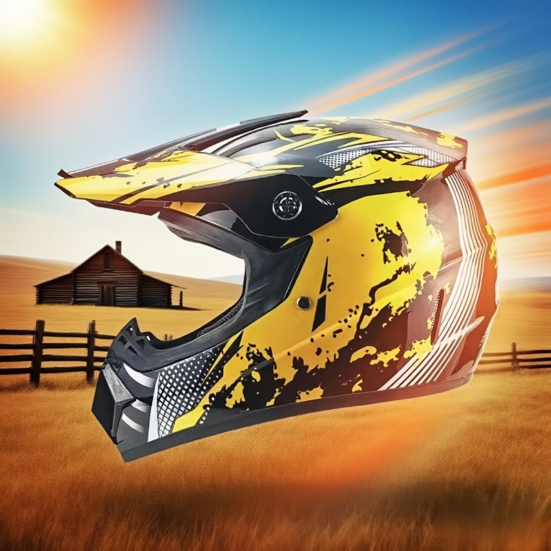 Dirt Bike Motocross Helm-Set,  – Off Road Motocross Helmet Goggles Set Bewertung und Preis