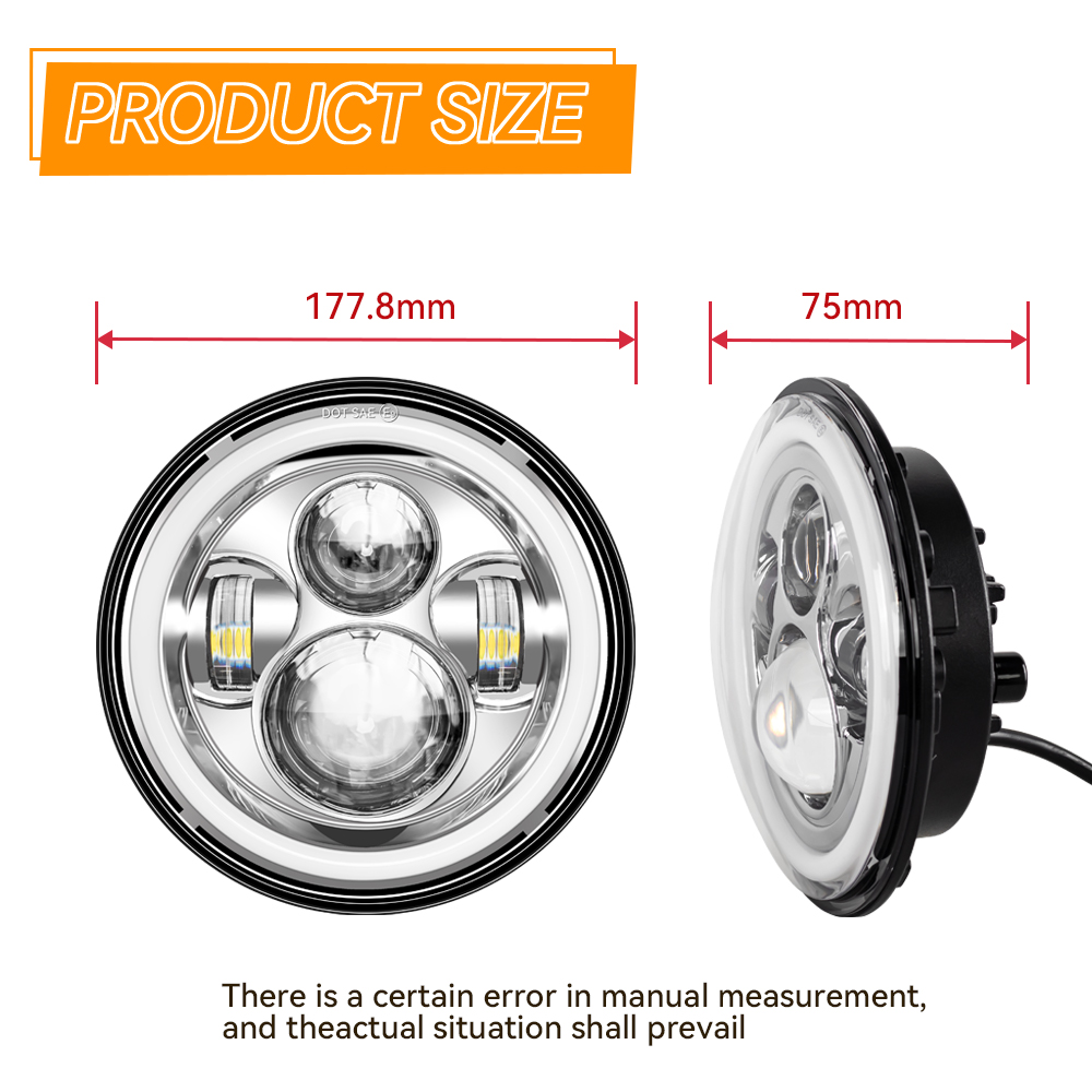Universeller 7' runder Scheinw – Universal Motorcycle Led Headlight Projector Bewertung und Preis