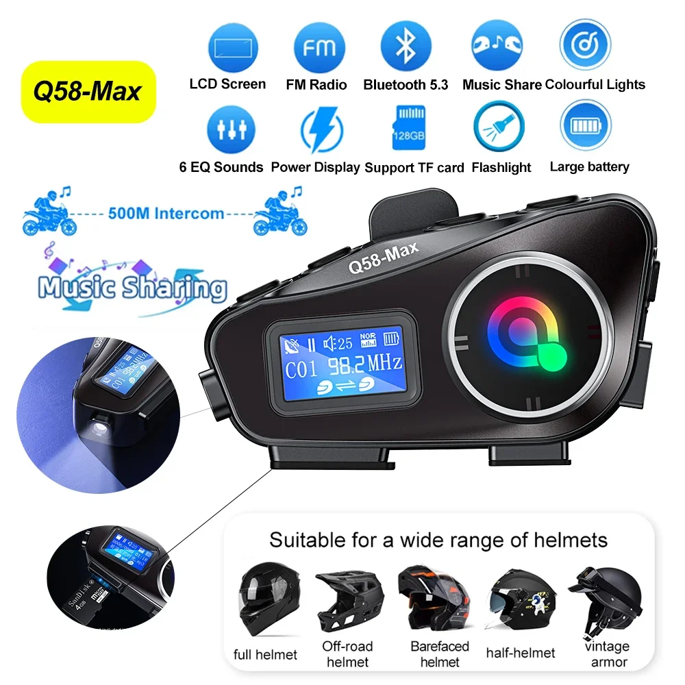 Großbild-Display Helm Gegenspr – Universal Motorcycle Helmet Intercom Headset Bewertung und Preis