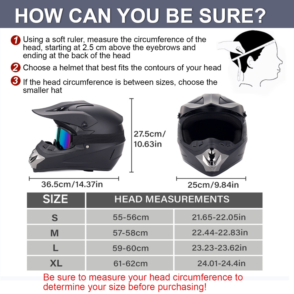 Offroad-Motorradhelm, vierteil – Off Road Motocross Helmet Goggles Set Bewertung und Preis