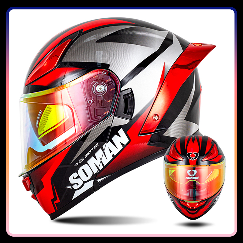 Herren Motorradhelm Dual Lens  – Modular Flip Up Motorcycle Helmet Dot Approved Bewertung und Preis