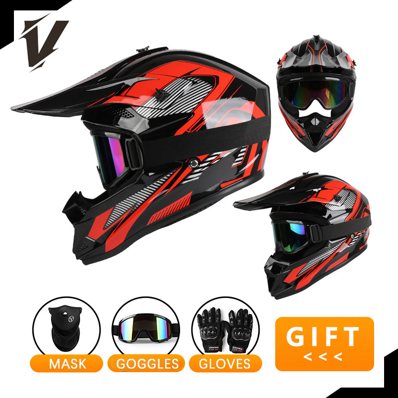Offroad-Motorradhelm-Set, Inte – Off Road Motocross Helmet Goggles Set Bewertung und Preis
